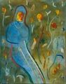 Bathseba, Version 4 — 1996, Bunte Linie und Aquarell auf Büttenpapier, 40×60 cm