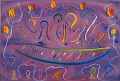 Kulturschiff — 1996, Bunte Linie und Aquarell auf Bütten, 30×40 cm