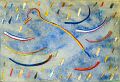 Taubenflug — 1996, Bunte Linie und Aquarell auf Bütten, 30×40 cm