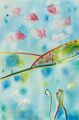 Hirte im Hügelland — 1996, Bunte Linie und Aquarell auf Bütten, 30×40 cm