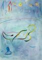Kulturtraum vor Zürich — 1996, Bunte Linie und Aquarell auf Büttenpapier, 30×40 cm